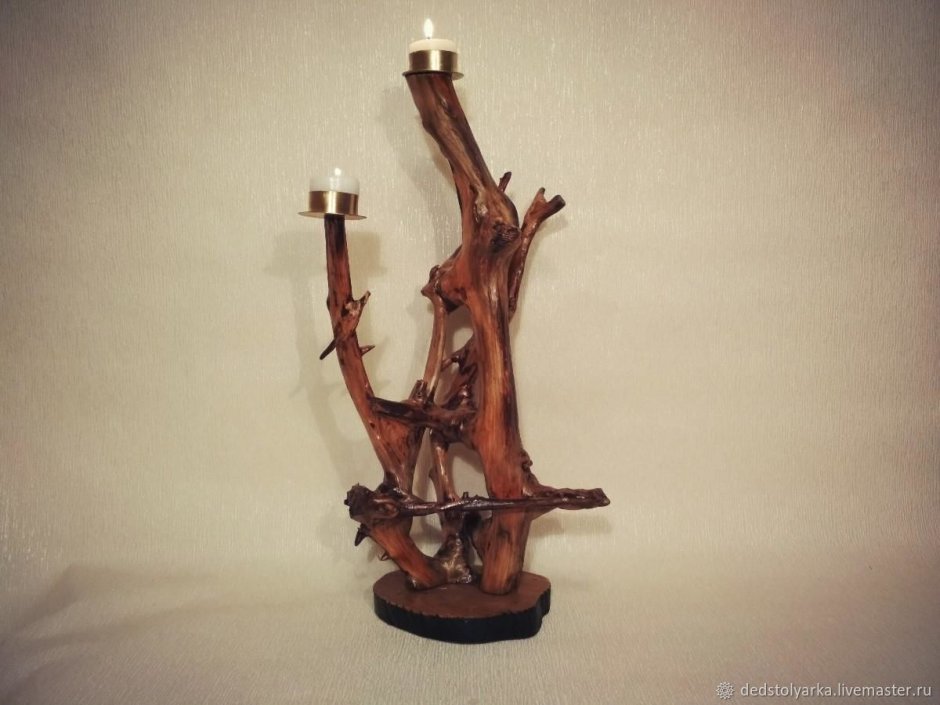 Подсвечник из коряги