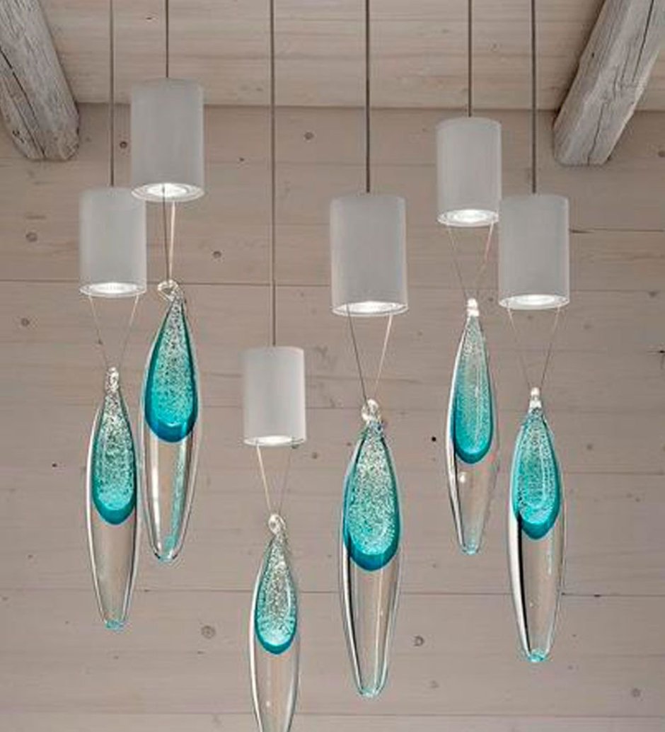 Подвесные светильники с бирюзовым стеклом