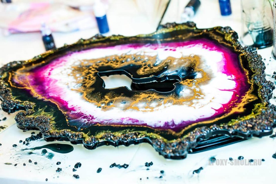 Срез камня жеода из эпоксидной смолы мастер класс