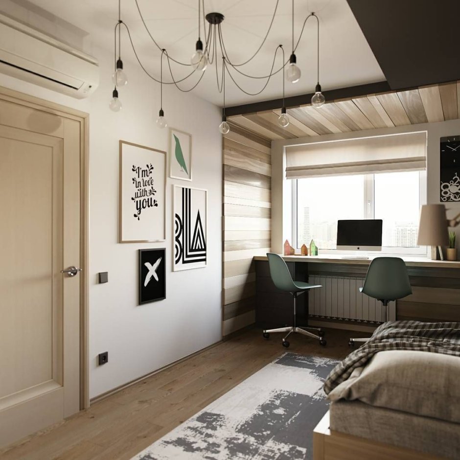 Интерьер комнаты для молодого человека 12 кв.м