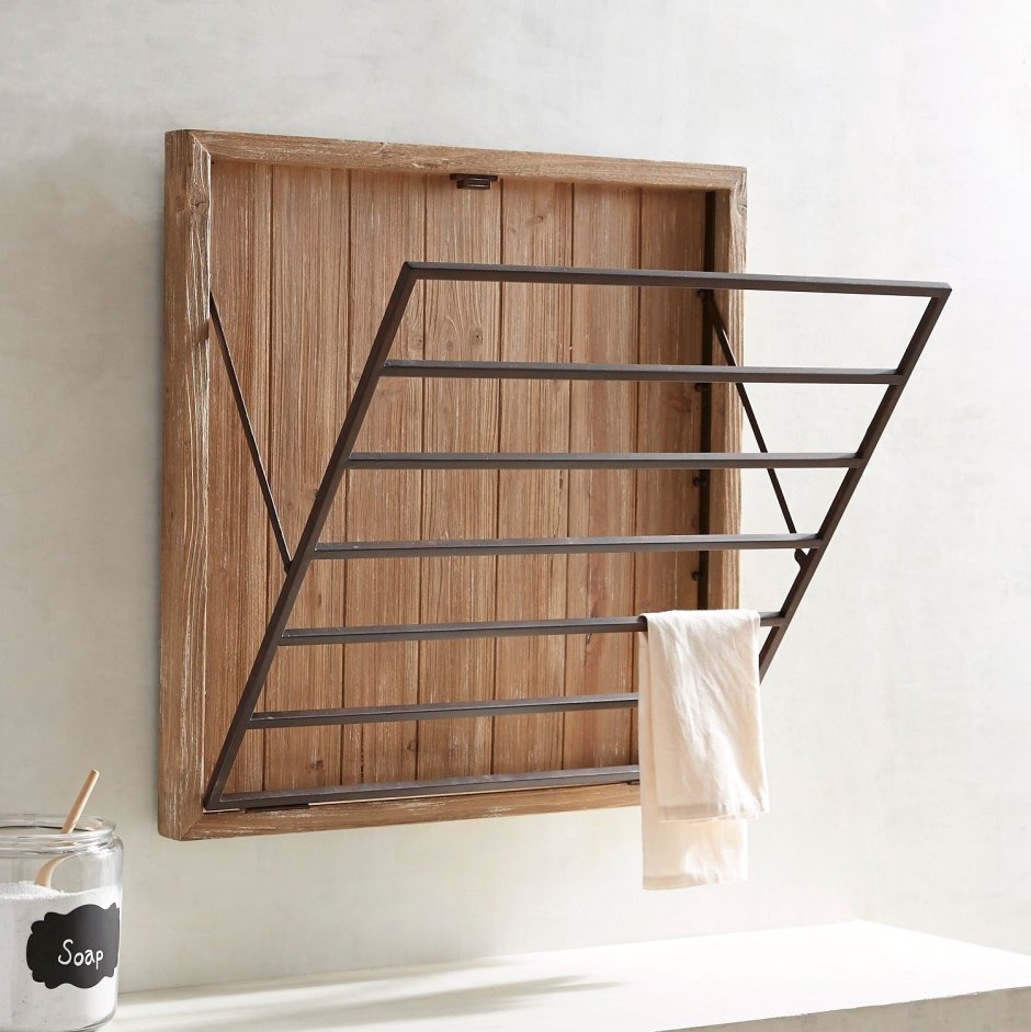 Сушка для белья настенная деревянная