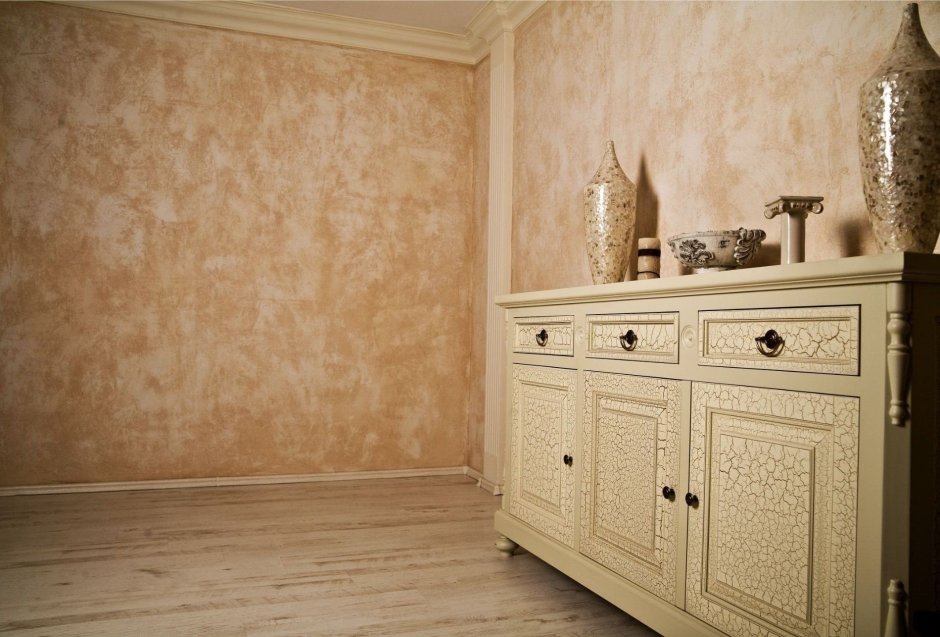 Декоративная штукатурка для внутренней отделки стен бежевая