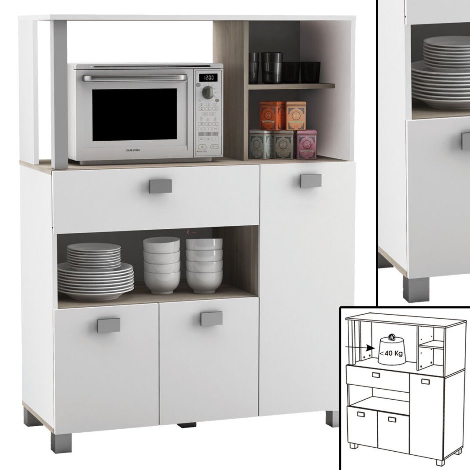 Стеллаж на колесиках на кухню под микроволновку