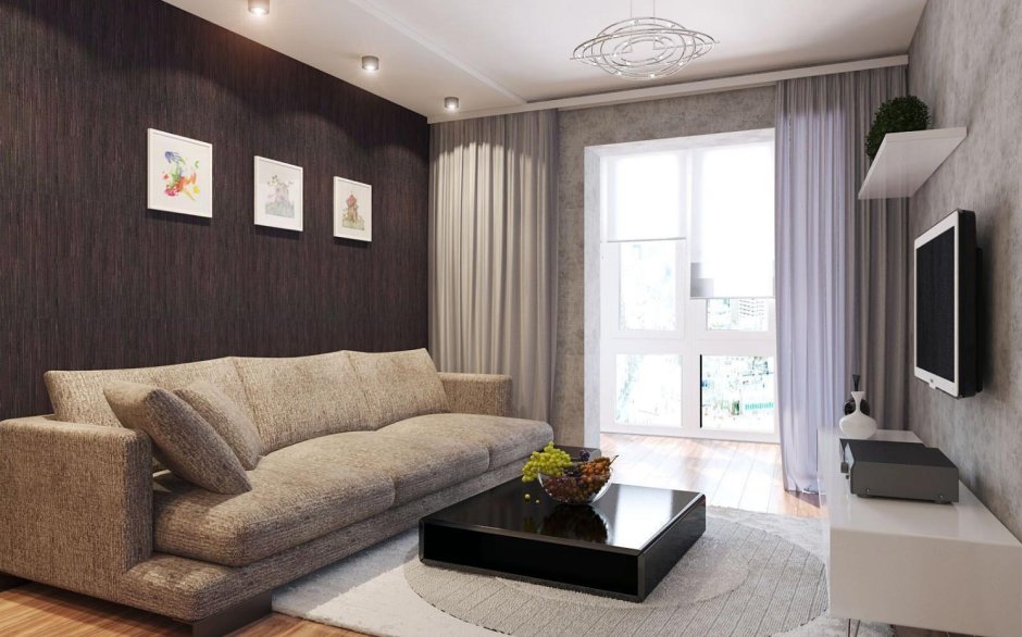 Интерьер гостинной 18кв м