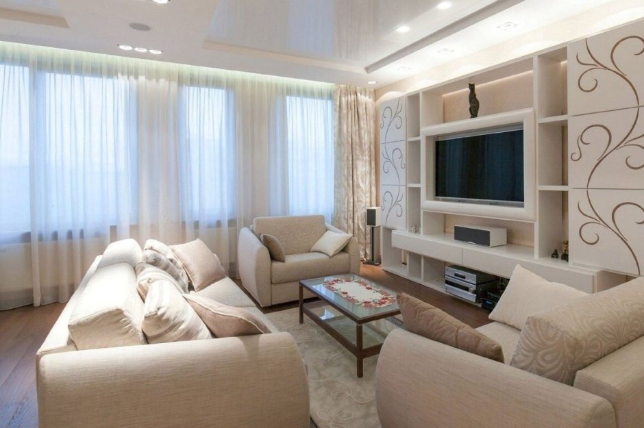 Гостиная в бежевом стиле