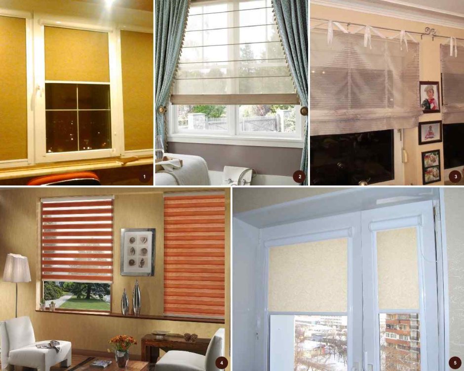 Римская штора в гостиной с балконом