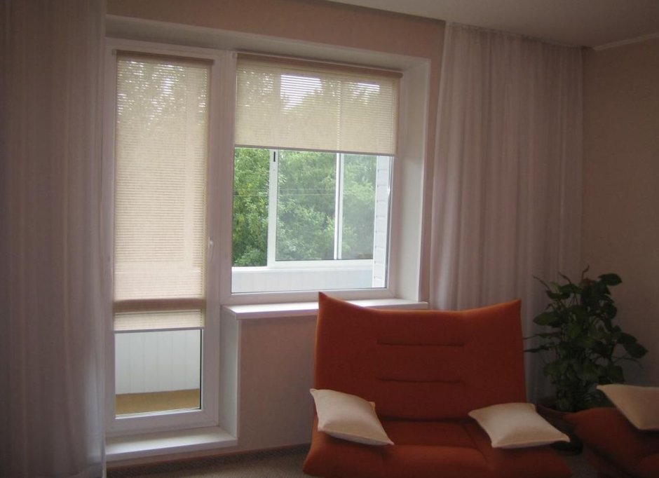 Рулонные шторы широкий подоконник