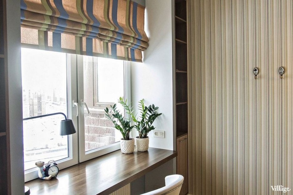 Кухонные шторы с балконной дверью