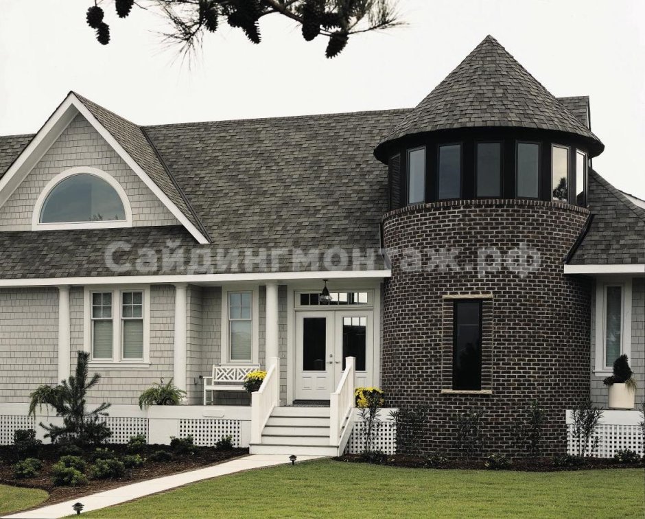 Гибкая черепица на фасаде