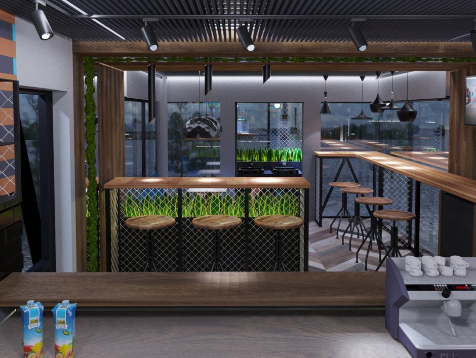 Интерьер фаст фуд кафе