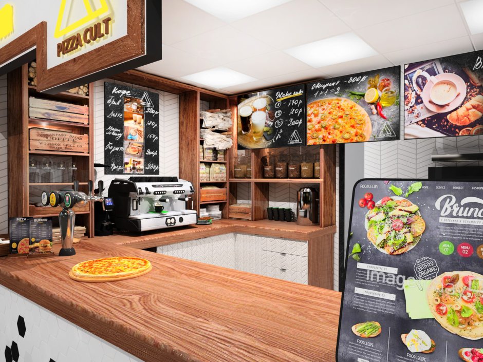 Интерьер мини кафе быстрого питания