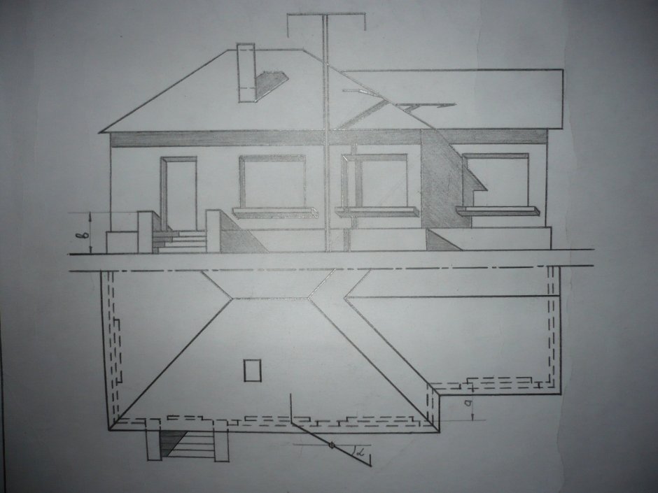 Тени на фасаде Начертательная геометрия