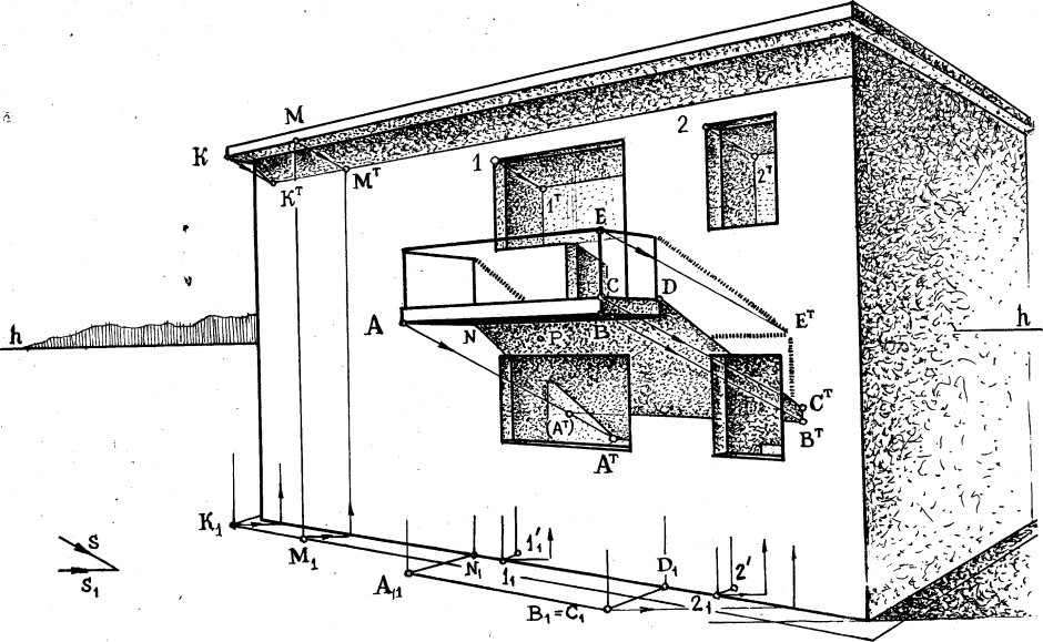 Построение тени от здания