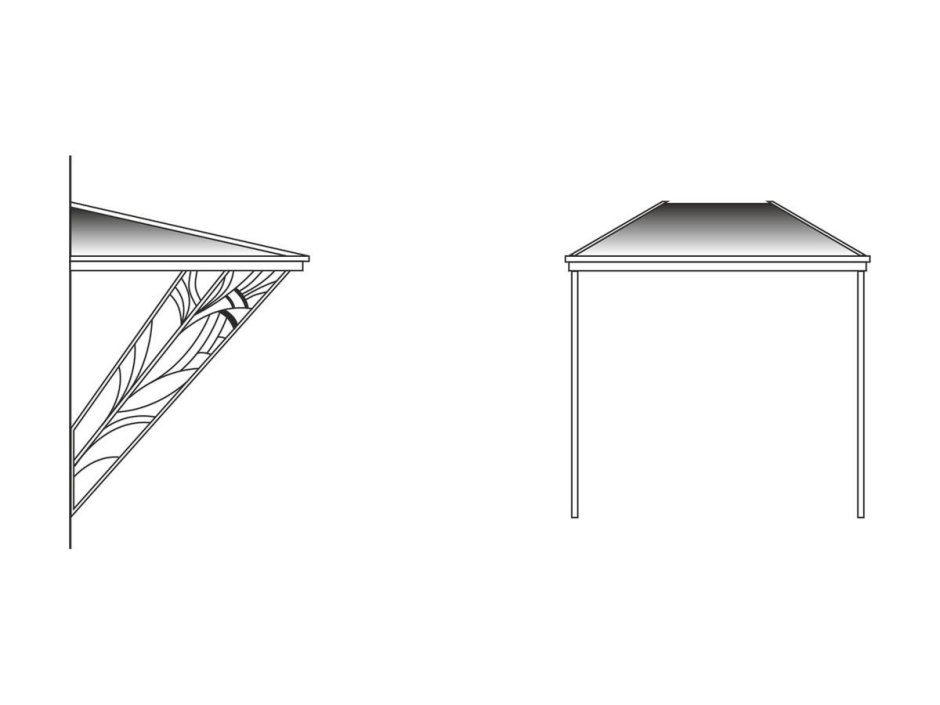 Ондулиновый навес экстерьер