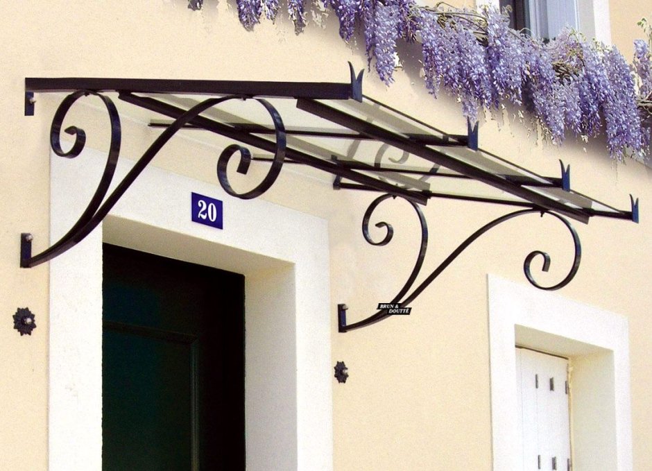 Стеклянный козырек профиль т 107