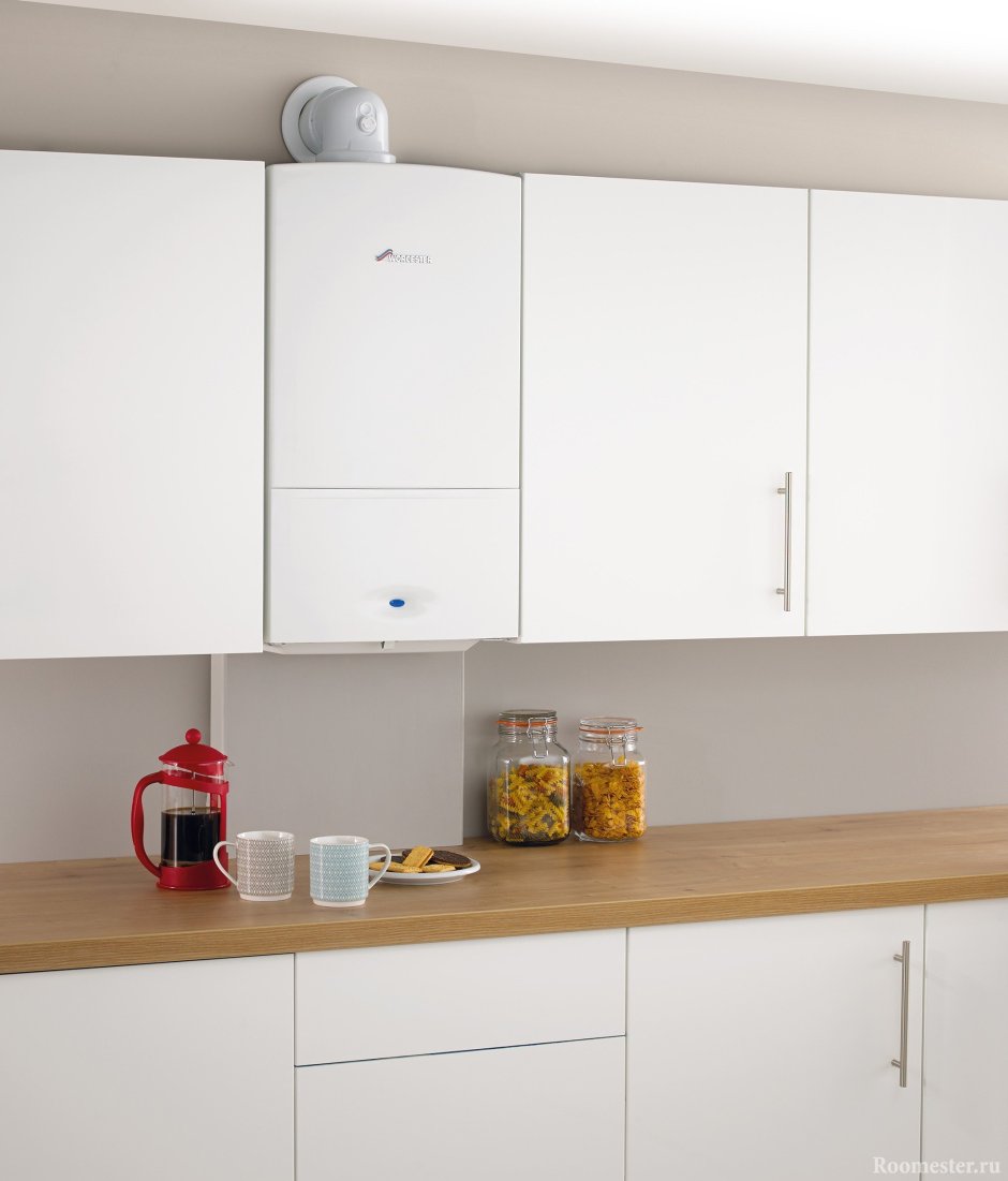 Навесной котел на кухне