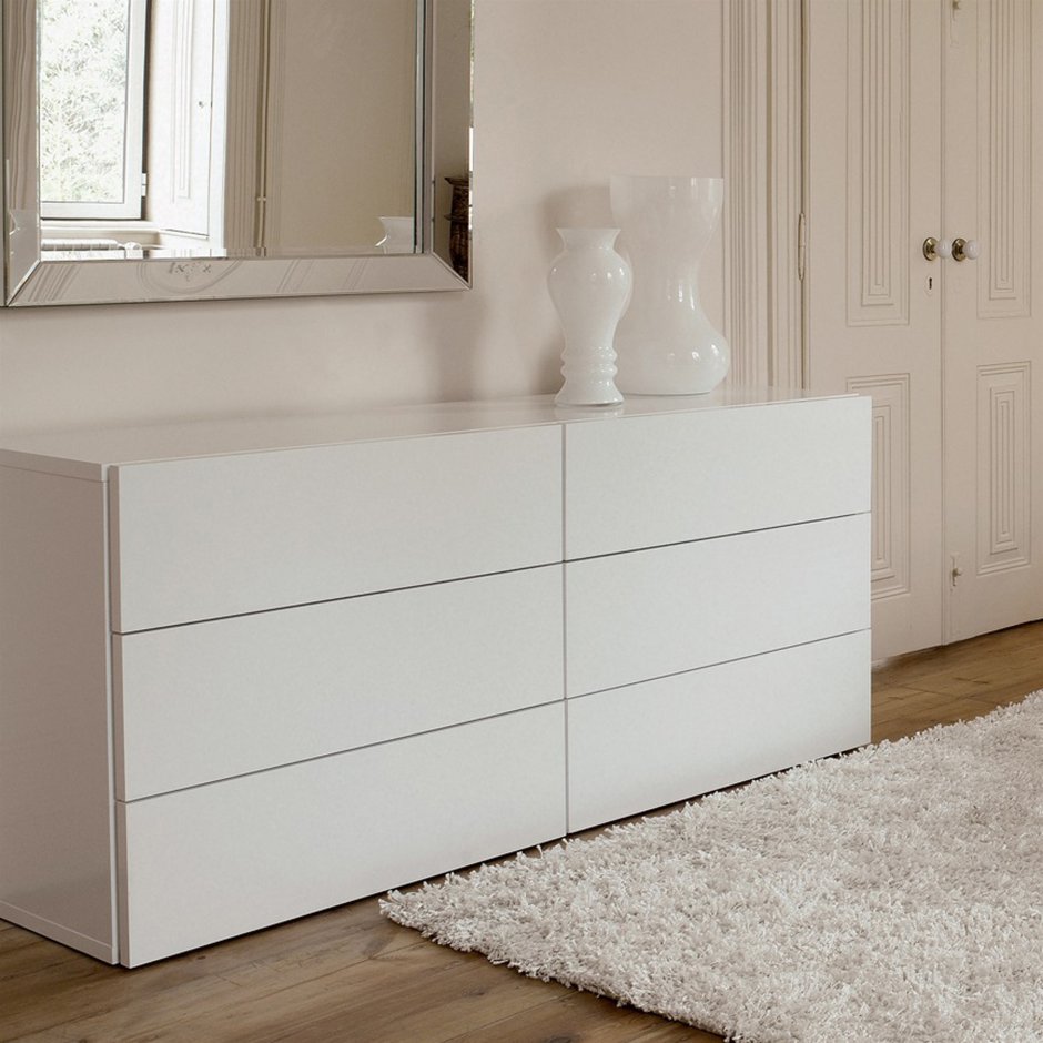 Комод Пайн белый глянец