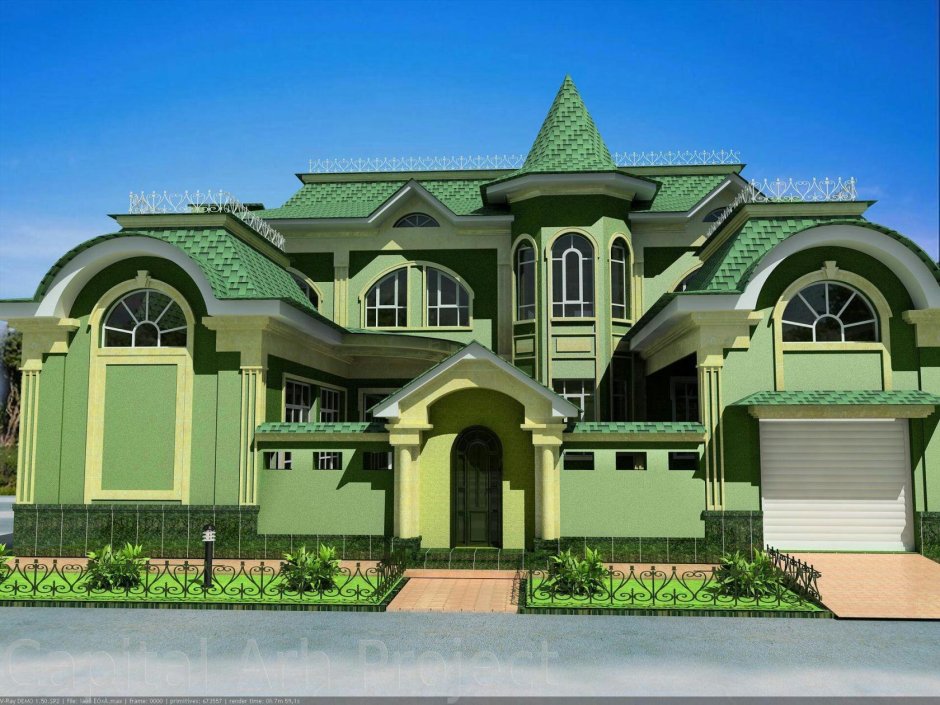 Белый фасад дома