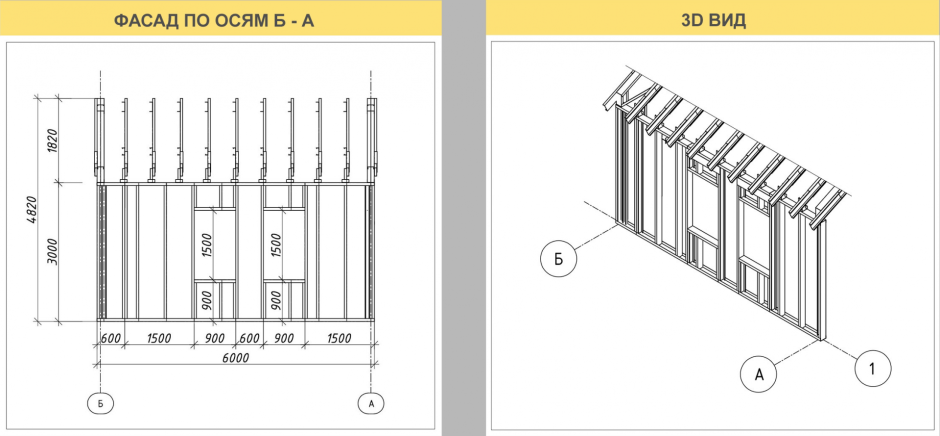 Узлы сопряжения деревянных каркасных стен