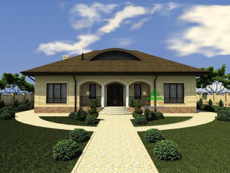 Одноэтажный дом в чеченском стиле