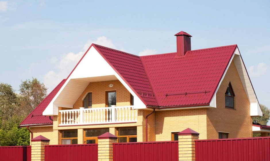 Металлочерепица Классик 0,45 pe RAL 3005 красное вино