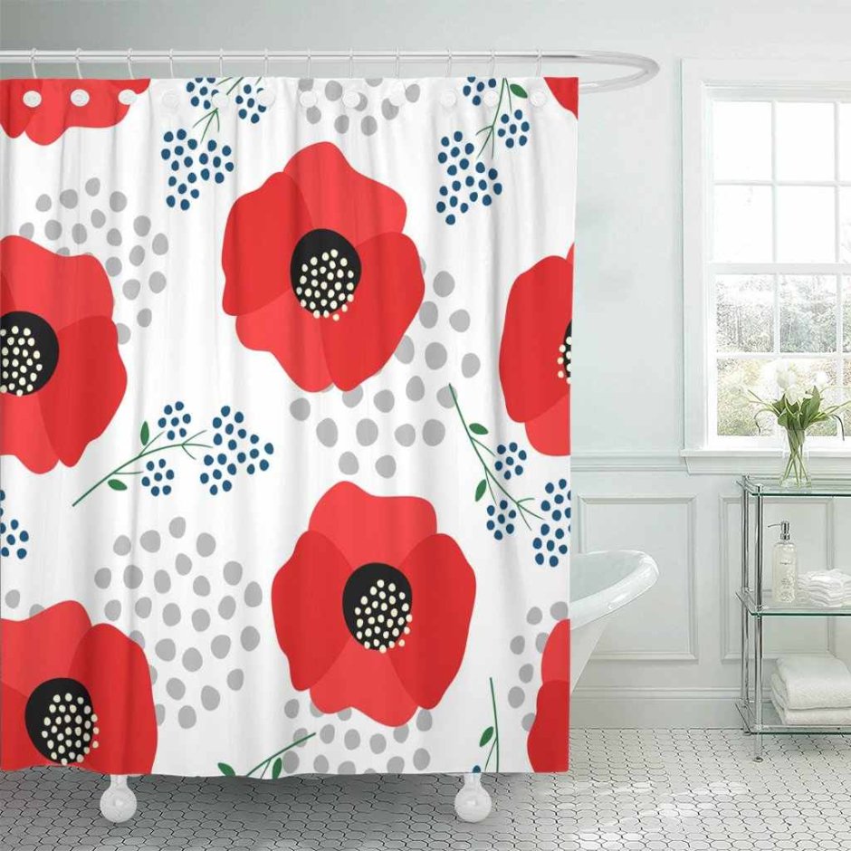 Фотошторы Акварельные маки