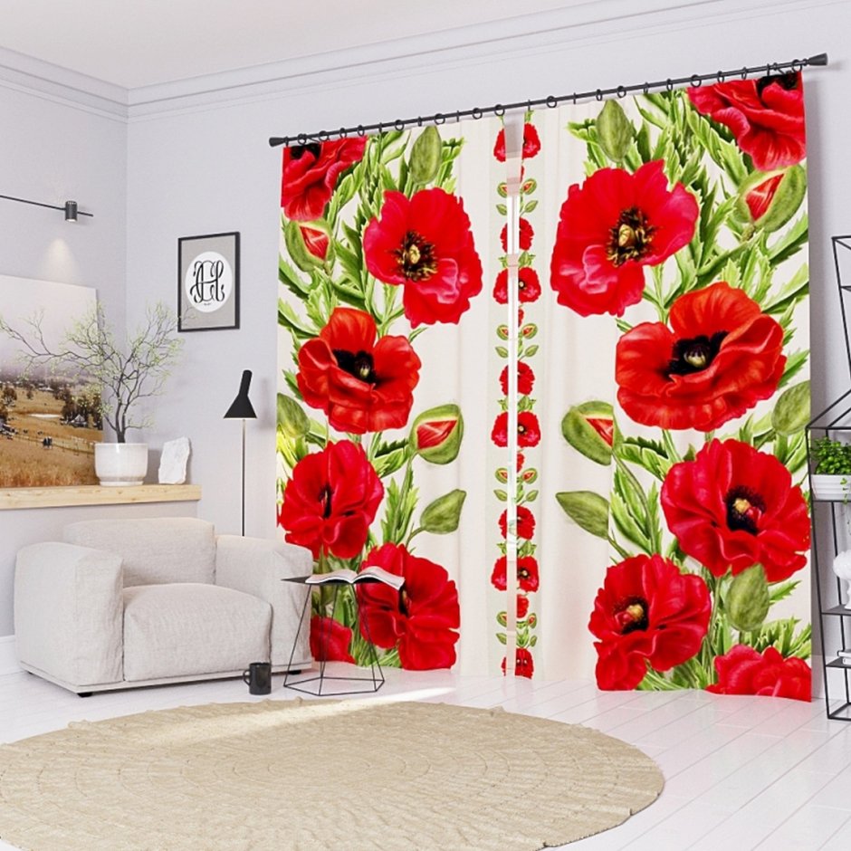 Занавески с маками
