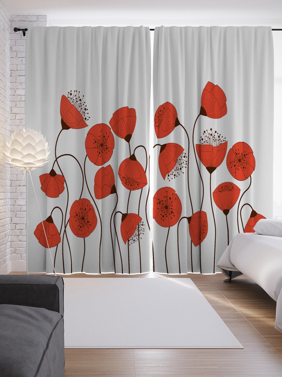 02004-ФШ-бл-001 фотошторы цветок Востока , 145*260 2 шт.