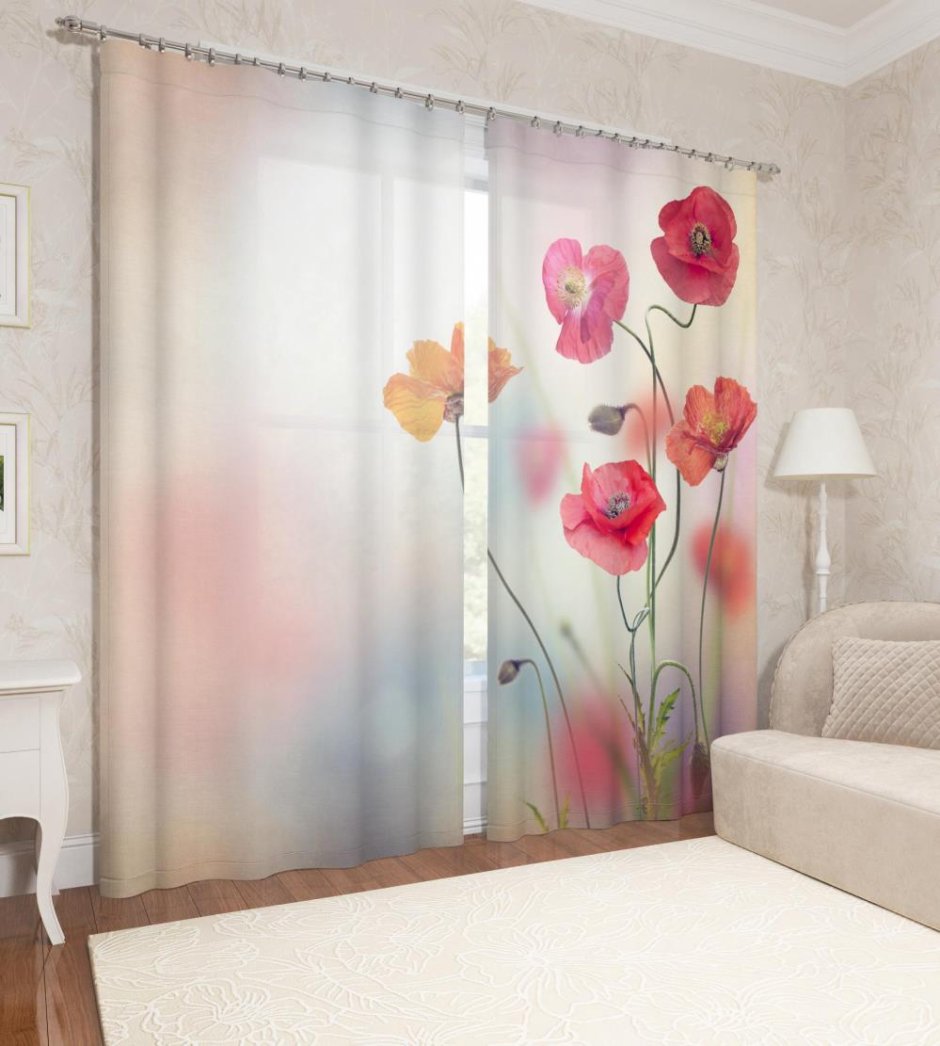 Шторы в цветочек