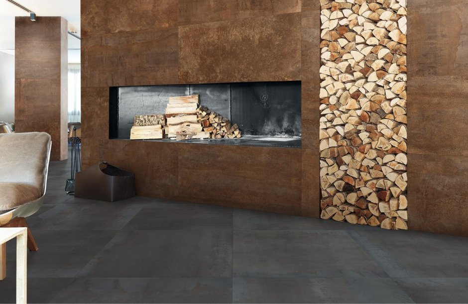 Плитка под металл в интерьере