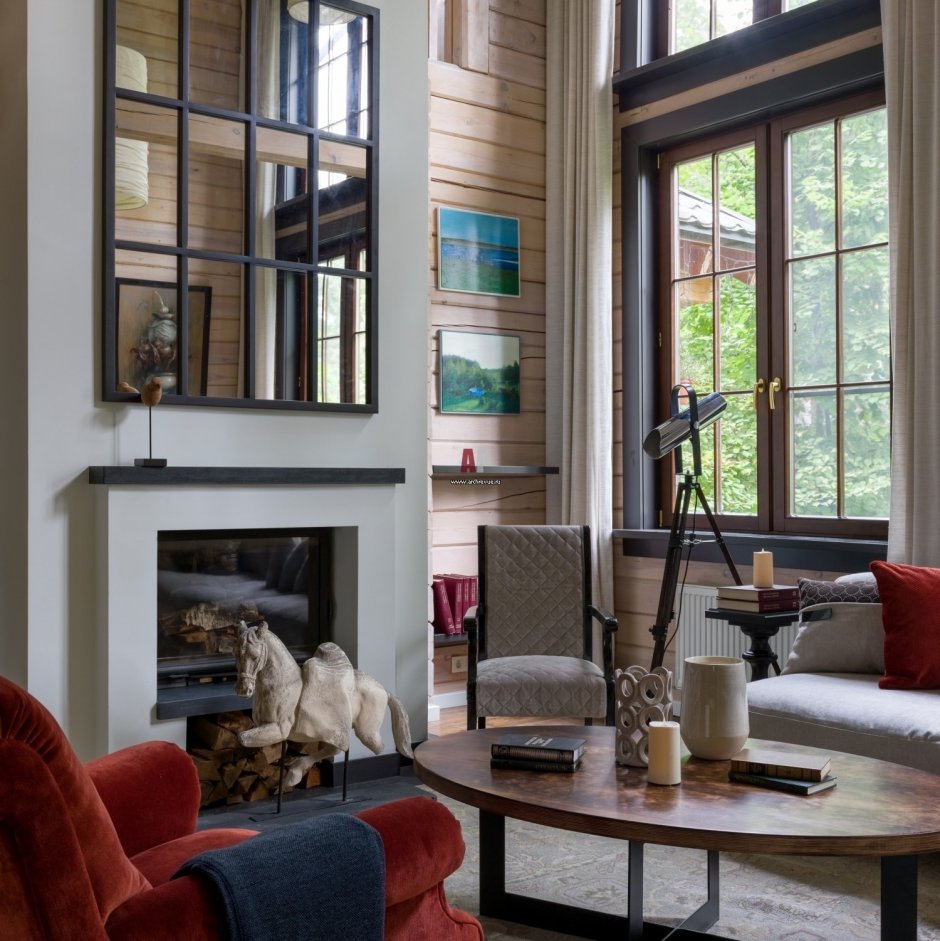 Деревянные окна в интерьере