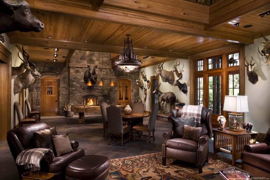 Охотничий дом рустикальный стиль