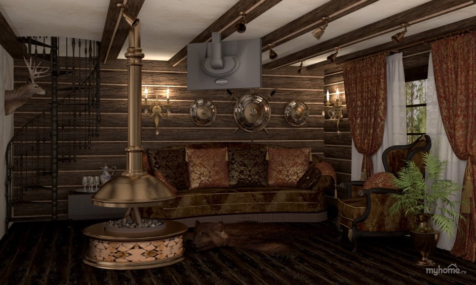 Комната в стиле охотника