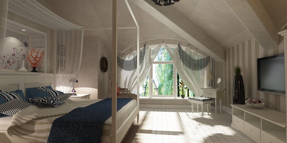 Занавески на треугольные окна