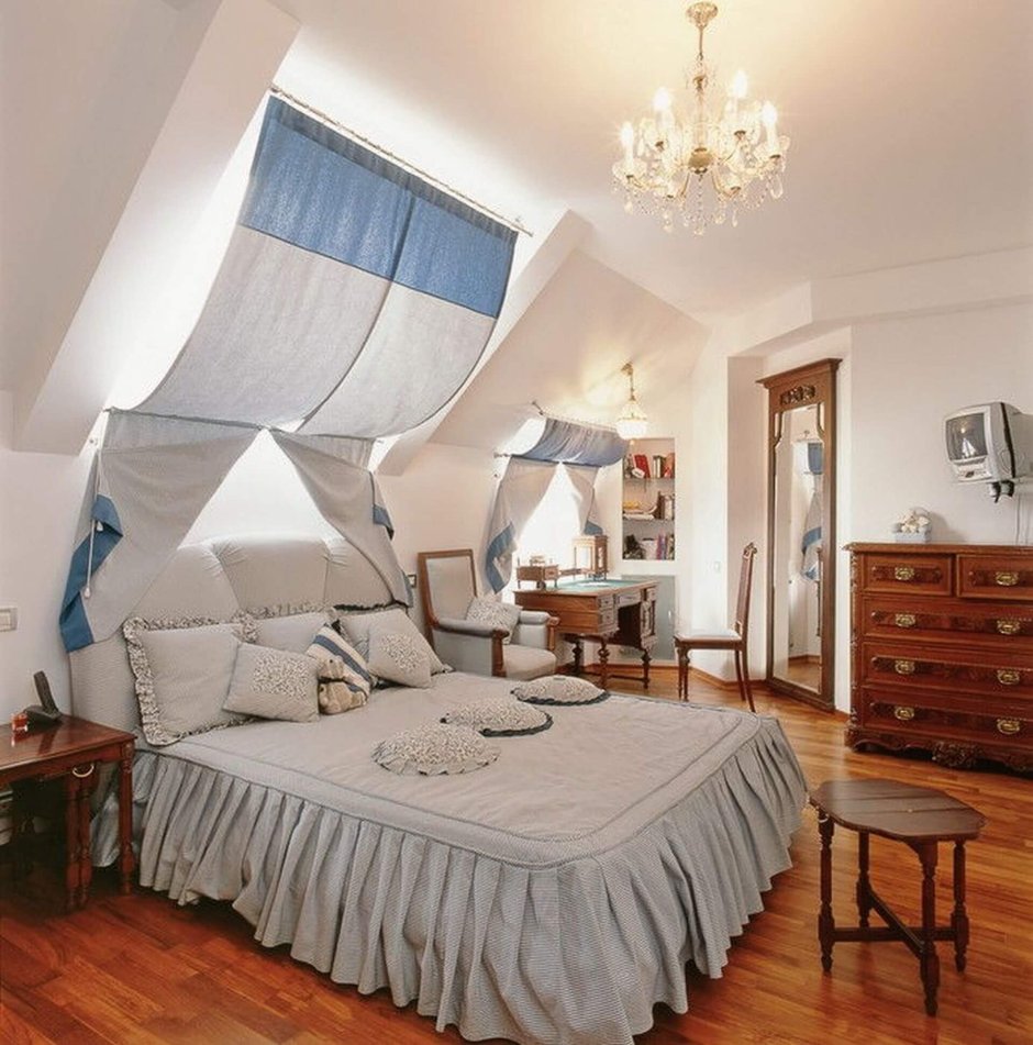 Шторы на мансарде