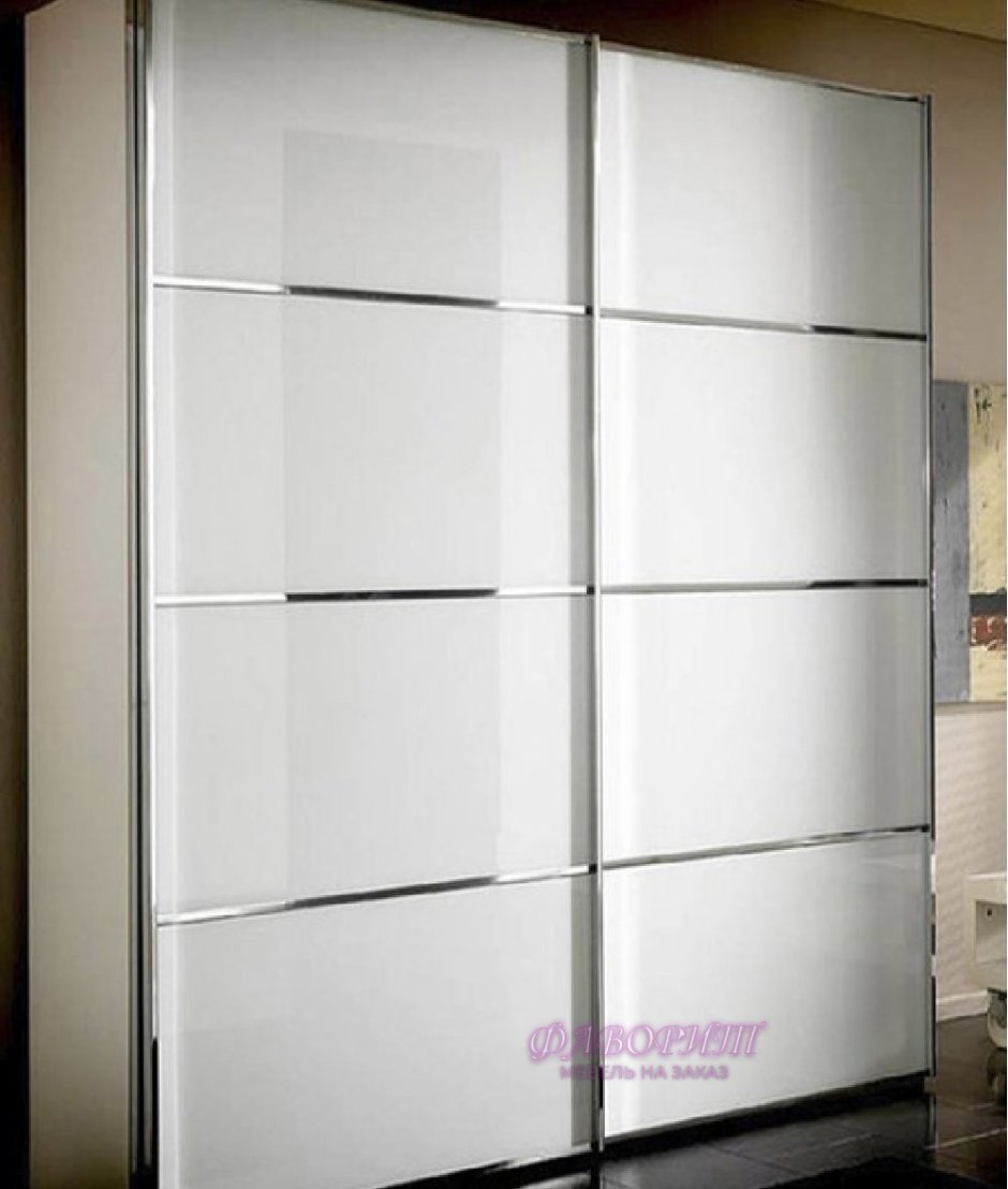 Лотос 1 шкаф купе белый глянец лакобель