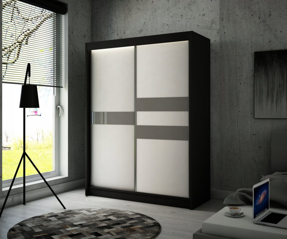 Шкаф Марвин черный глянец