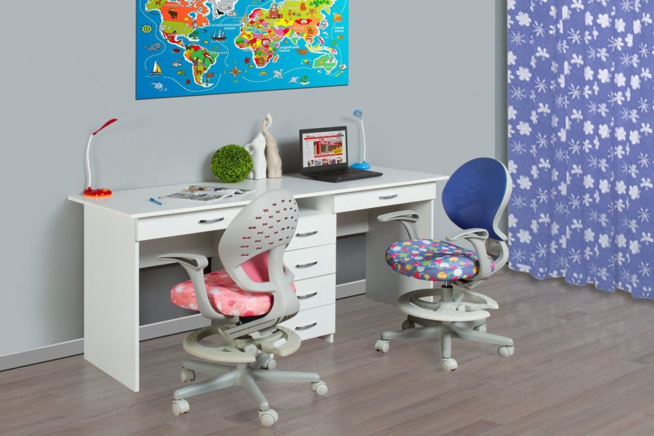 Стол письменный Тандем-2я белый