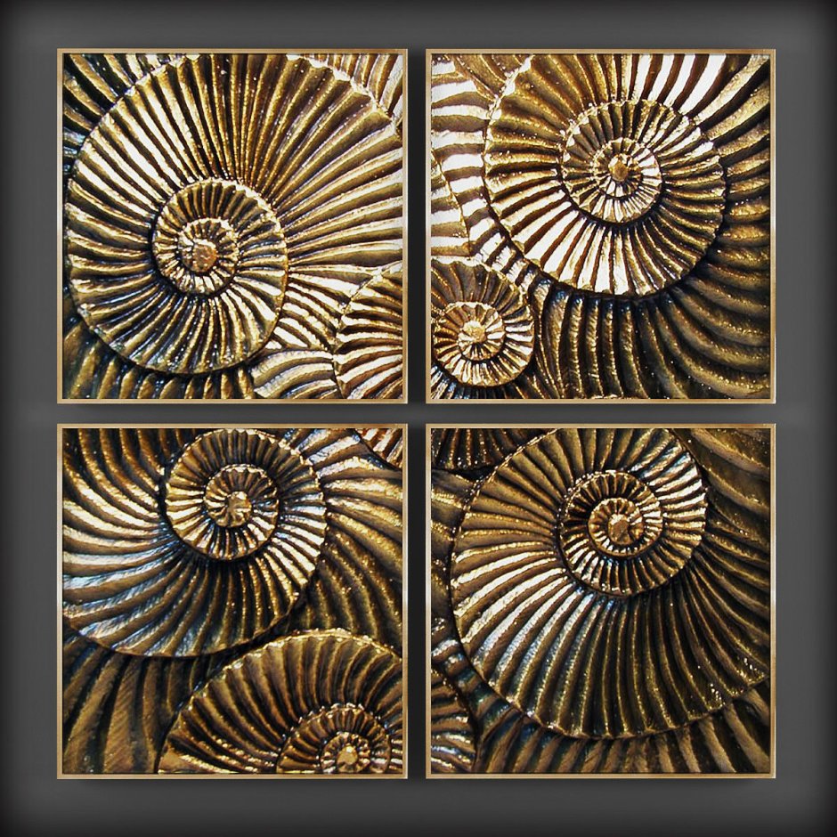 Настенное панно из металла золото