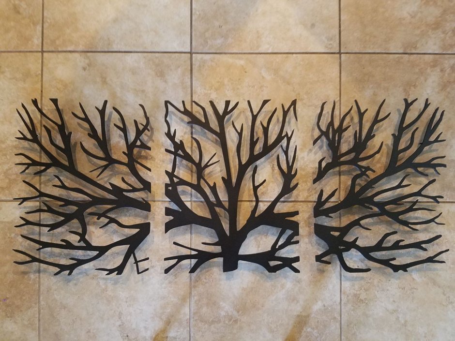 Панно на стену из дерева и металла