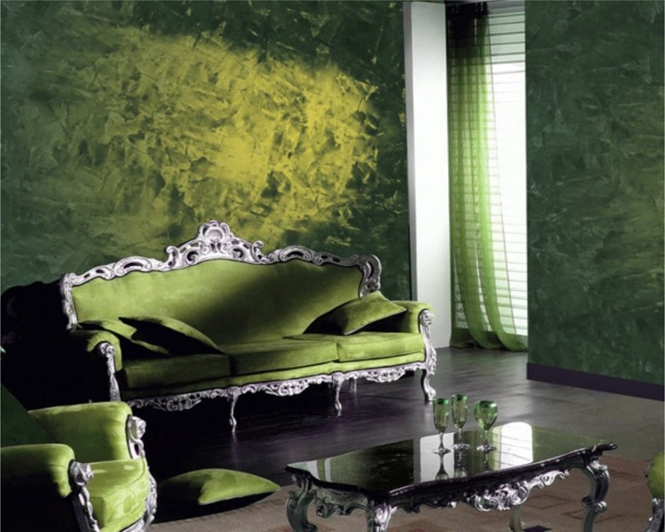 Венецианская штукатурка темно зеленая