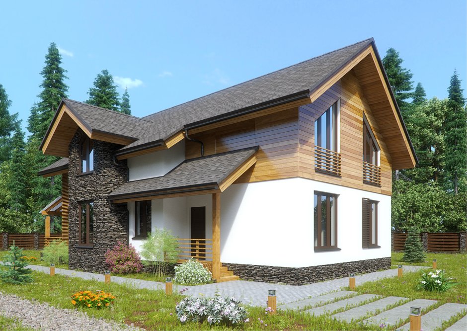 Баварский Шале камень и дерево