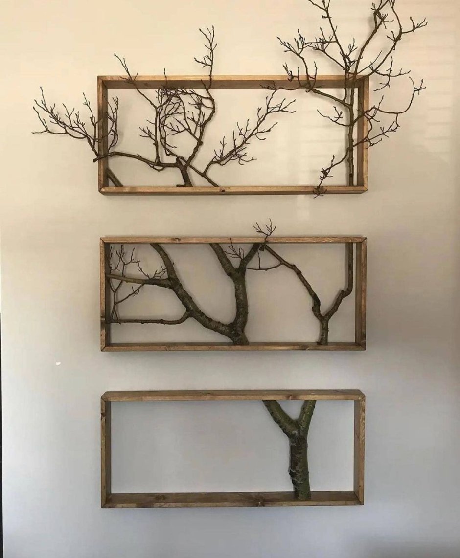 Настенный декор из веток