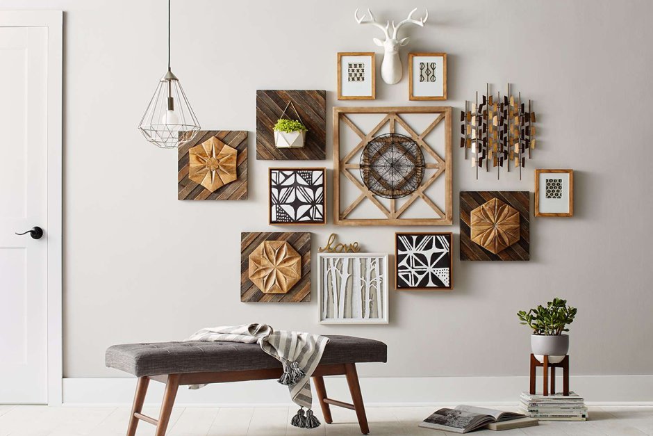 Панно из веток на стену