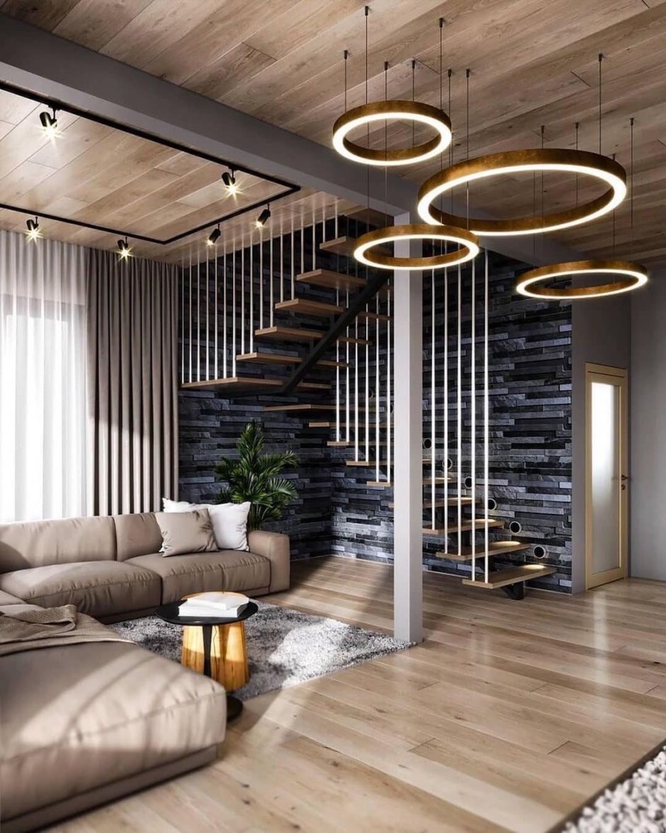 Дизайнерский потолок из дерева