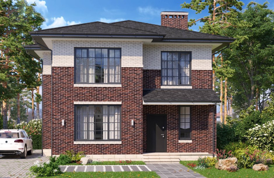 Двухэтажный дом 160м2 из кирпича