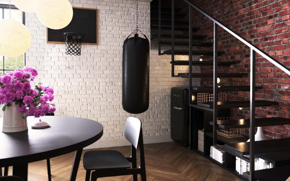 Цокольный этаж в стиле лофт