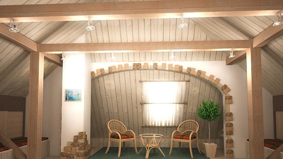 Внутренняя отделка мансардного этажа