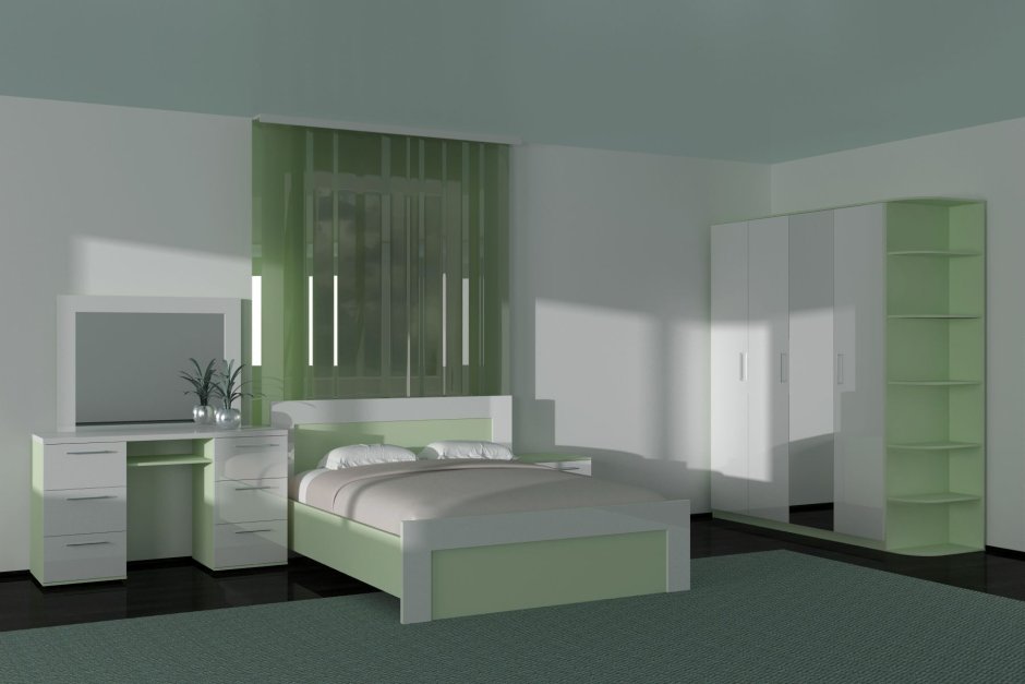 Спальня белый глянец модульная