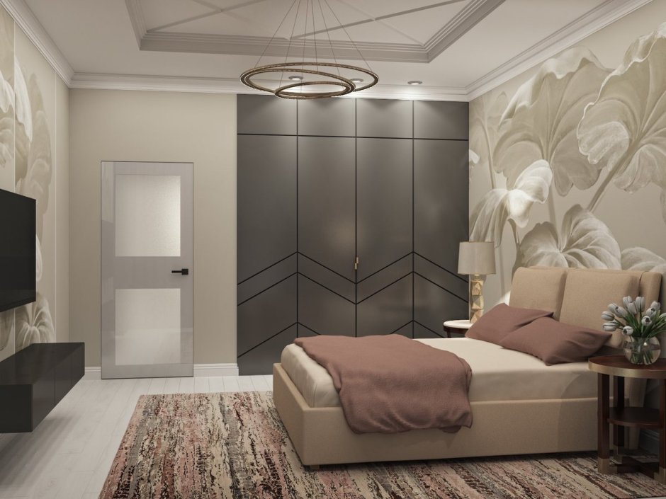 Спальня с гардеробной 20кв 20 кв.м